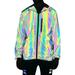 Wosawe Rainbow Reflective Jacket - Windproof Water Repellent for Men and Women XL