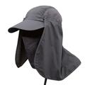 Ruanlalo Hiking Fishing Hat Outdoors Sports Sun Resistant Neck Face Wide Brim Flap Cap Dark Gray