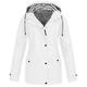 snowsong Jackets for Women Rain Jacket Women Solid Outdoor Size Plus Windproof Raincoat Hooded Rain Jacket Women Women s Coat Winter Jackets for Women Coats for Women White S