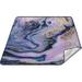 GZHJMY Purple Marble Texture Large Outdoor Beach Blanket Waterproof Foldable Sandproof 3-Layer Picnic Mat for Camping Hiking Travel Park Concerts 78 X 78