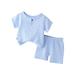 Summer Savings Clearance 2024! TAGOLD Kids Sets Summer Toddler Kids Baby Boys Set Casual Solid Crepe Gauze T-shirt Short Sleeve Shorts Set