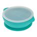 1PC Portable Silicone Dinner Plate Baby Feeding Suction Cup Bowl with Straw Stylish One-piece Baby Bowl Drop Resistance Baby Bowls for Home Use Green