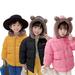 Esaierr Girls Boys Winter Warm Coat Fleece Jacket for Kids Toddlers Puffer Down Jacket Windproof Fleece Lined 2-7Y Kids Winter Clothes Ears Hoodie Winter Outwear