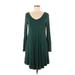 dearcase Casual Dress - A-Line Scoop Neck Long sleeves: Green Print Dresses - Women's Size Medium