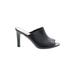 Franco Sarto Heels: Slide Stilleto Cocktail Party Black Print Shoes - Women's Size 6 1/2 - Peep Toe