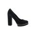 Dolce Vita Heels: Pumps Chunky Heel Cocktail Party Black Solid Shoes - Women's Size 7 1/2 - Round Toe