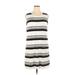 Sundays Casual Dress - Shift Scoop Neck Sleeveless: White Stripes Dresses - Women's Size X-Large