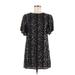 Velvet Casual Dress - Shift Crew Neck Short sleeves: Black Print Dresses - Women's Size X-Small Petite