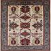 Ahgly Company Indoor Square Mid-Century Modern Light French Beige Brown Oriental Area Rugs 8 Square