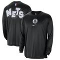 Men's Nike Black Brooklyn Nets 2023/24 City Edition Authentic Pregame Performance Long Sleeve Shooting T-Shirt