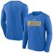 Men's Fanatics Branded Powder Blue Los Angeles Chargers Big & Tall Wordmark Long Sleeve T-Shirt