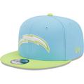 Men's New Era Light Blue/Neon Green Los Angeles Chargers Two-Tone Color Pack 9FIFTY Snapback Hat