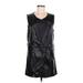 Studio M Casual Dress - Party V Neck Sleeveless: Black Print Dresses - Women's Size Medium