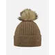 Women's Barts Womens Joselyn Knitted Faux Fur Pom Pom Bobble Hat - Brown - Size: ONE size