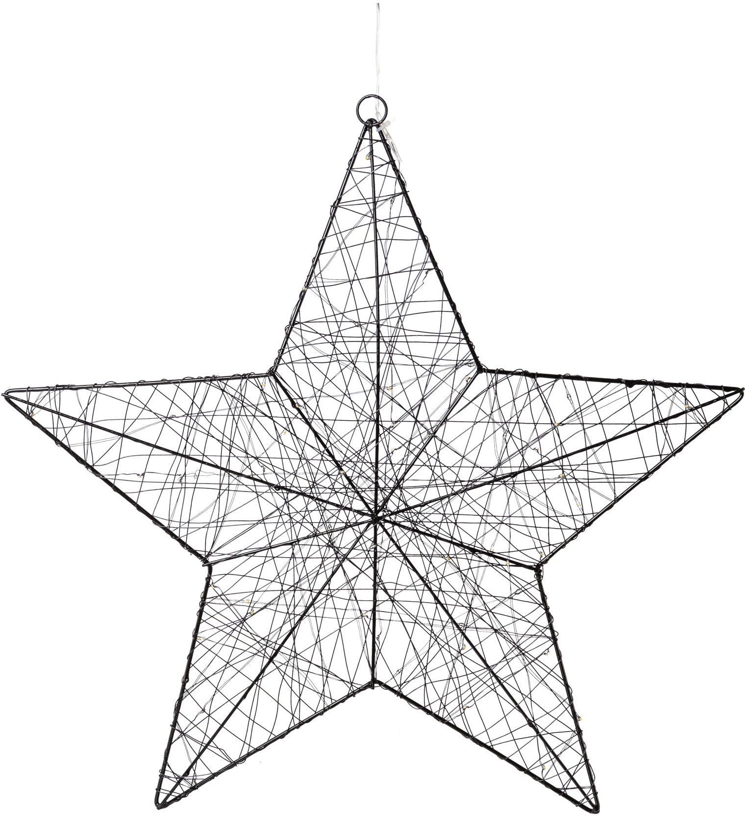 Dekostern CREATIV LIGHT, schwarz, B:50cm H:50cm, Metall, Dekosterne, mit 50 LEDs