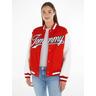 Collegejacke TOMMY JEANS Gr. L (40), rot (hellrot) Damen Jacken Collegejacken mit Tommy Jeans Markenlabel