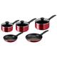 Tefal Bistro B097S544 5 pcs Non-Stick Cookware Pots & Pan Set, Red