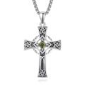 August Birthstone Cross Necklace Sterling Silver Celtic Cross Necklace for Men Garnet Cross Pendant Necklace Irish Jewellery August Birthstone Gifts for Men