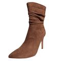 Womens Booties and Ankle Boots Women Ladies Boot Casual Shoes Fashion Stiletto Ankle Boots Motorcycle Boots Mid Boots Brown