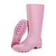 Jesindr Womens Wellies, Waterproof Knee-High Wellington Boots Women, Non Slip Tall Wide Calf Rubber Welly Boots, Outdoor Work Garden Shoes Ladies Rain Boots,Pink