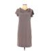 Banana Republic Casual Dress - Mini Cowl Neck Short sleeves: Gray Solid Dresses - Women's Size Medium