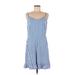 Old Navy Casual Dress - Mini V Neck Sleeveless: Blue Print Dresses - Women's Size Large