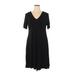 INC International Concepts Casual Dress - A-Line V Neck Short sleeves: Black Print Dresses - Women's Size 0X