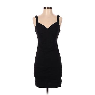 Bebe Casual Dress - Mini Plunge Sleeveless: Black Print Dresses - Women's Size 0