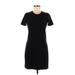 Theory Casual Dress - Sheath Crew Neck Short sleeves: Black Print Dresses - Women's Size P