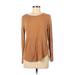 Tahari Long Sleeve T-Shirt: Brown Tops - Women's Size Medium