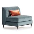 Slipper Chair - Michael Amini La Francaise 39" Wide Slipper Chair in Blue/Indigo | 39 H x 39 W x 35.5 D in | Wayfair LFR-FRSE830-AZR-805