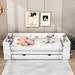 Latitude Run® Twin 2 Drawers Wood Daybed w/ Shelves & Built-In Charging Station Wood in White | 23.2 H x 47.2 W x 90.2 D in | Wayfair