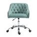 House of Hampton® Jamyle Velvet Office Chair, Swivel Computer Chair, Home Office Chair in Blue/Green | 28.34 H x 22.24 W x 20.86 D in | Wayfair