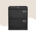 Inbox Zero Lexxie Lateral Filing Cabinet w/ 2 Lockable Drawers, 23.6"Wide, Ideal For Legal File Storage in Black | Wayfair