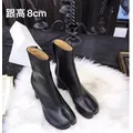 Brand Design Tabi Boots Split Toe Chunky tacco alto stivali da donna in pelle Zapatos Mujer moda