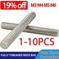 Full Threaded Bar 304 Stainless Steel Fully Metric Thread Rod Screw M3 M4 M5 M6 Bolt Stud Length