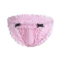 Nuovo Sissy Mens biancheria intima rosa slip a tesa in pizzo marsupio biancheria intima Bikini fondo