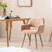 Dining Chairs Ergonomic Single Padded Seat with Faux Fur Mid Century Side Chairs and Solid Painting Steel Leg for Dining Room