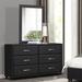 Contemporary Dresser Faux Leather Upholstery Plywood Engineered Wood