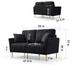 Velvet Sectionals Sofa Sets Channel Black Tufting Loveseat Armchair