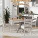 5 Piece Wood Extendable Dining Table Set with 4 Chairs, Off White