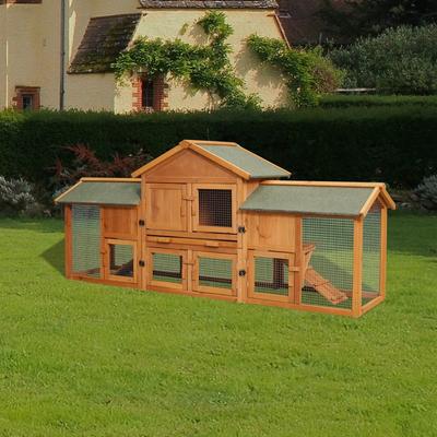 Brown Removable Large Bunny Cage with House