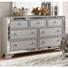 Glamorous Silver Finish Dresser Beveled Mirror Trim Bedroom Furniture