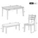 6-Pieces Dining Room Set Includes Dining Table 4 Upholstered Chairs & Bench, Classic Traditional Wooden Kitchen Furniture Set