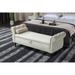 63" Velvet Multifunctional Storage Rectangular Sofa Stool Buttons Tufted Nailhead Trimmed with 1 Pillow and Solid Wood Legs