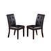 Modern Faux Leather Upholstered Dining Chairs with Button Tufted, Kitchen High Back Side Chairs with Rubber Wood Legs, 2pc Set