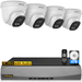 OOSSXX 4K PoE Dome Outdoor Home Security Camera System with 130Â° Ultra Wide-Angle