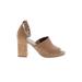 Chinese Laundry Heels: Tan Solid Shoes - Women's Size 8 1/2 - Open Toe