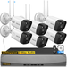 OOSSXX 5MP Home Security Wireless Outdoor Camera System with 2-Way Audio & Dual Antennas 6 Camera Security System