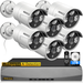 OOSSXX 5MP PoE Security Camera System with 6 Hardwired Outdoor Cameras AI Detection for Surveillance Video